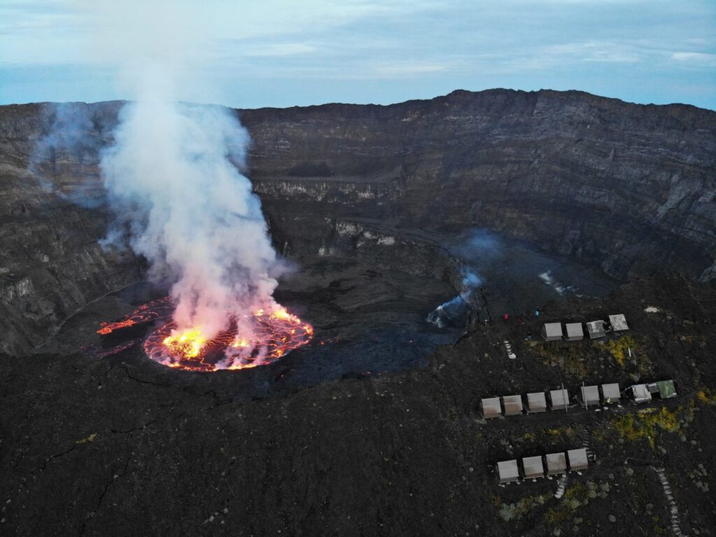 Nyiragongo Summit Shelters, Nyiragongo crater rim