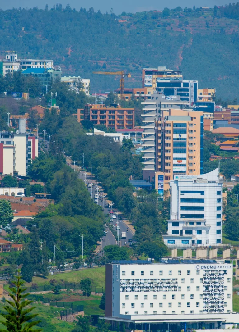 Aerial view of the Kigali skyline