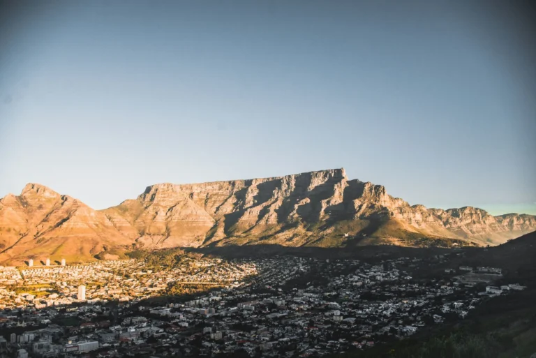 Cape Town and Table Mountain at sunset
