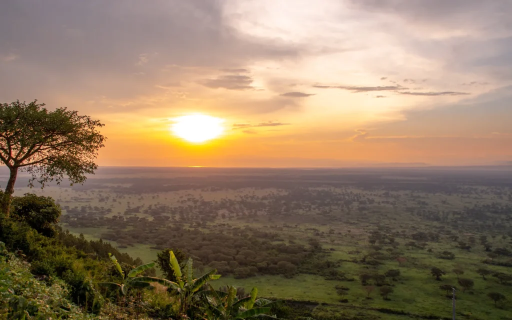Sunset over the Queen Elizabeth plains